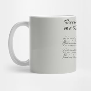 "Stopping by Woods on a Snowy Evening" by Robert Frost Mug